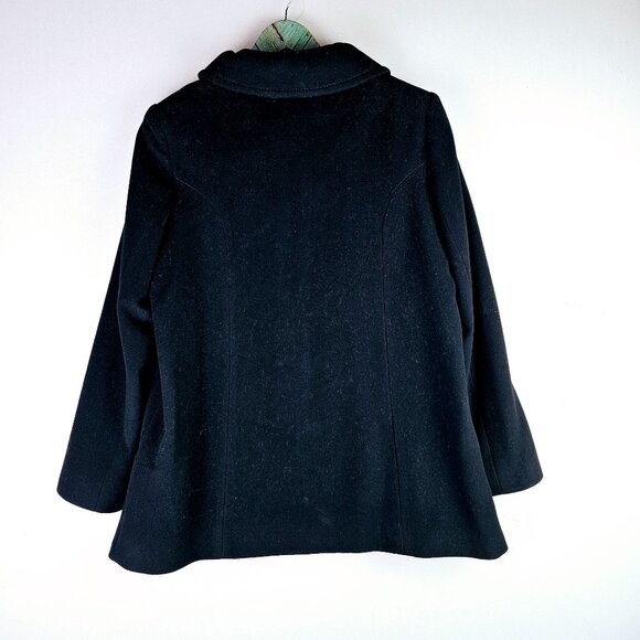 Kristen Blake Wool Cashmere Large Button Black Big Pocket Coat, Sz L - Picture 8 of 13